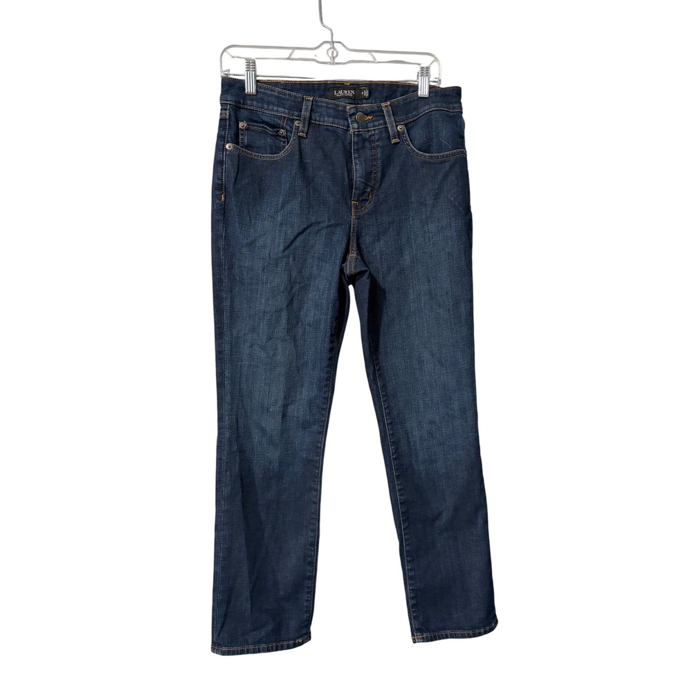 Lauren Ralph Lauren Womens Jeans Blue‎ Dark Wash Straight Leg Size 8P